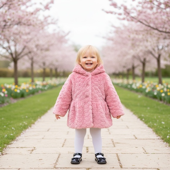 First Impressions Other - NWT First Impressions Baby Girl Dress Coat Faux Fur‎ Fall Soft Holiday Winter